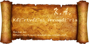 Körtvési Annamária névjegykártya