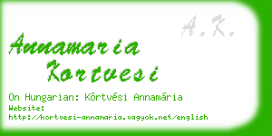 annamaria kortvesi business card
